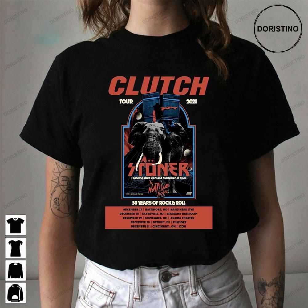 30 Years Of Rock And Roll Clutch 2021 Limited Edition T-shirts